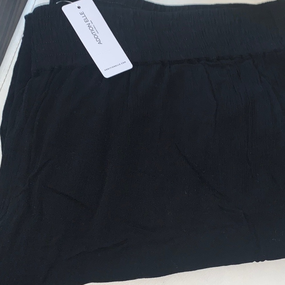 Black Wide Leg Plus Size Cover-Up Pants - Picture 4 of 5